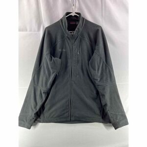 Marmot Men Fleece Jacket L Gray Black Long Sleeve Full Zip Pocket Hiking Outdoor